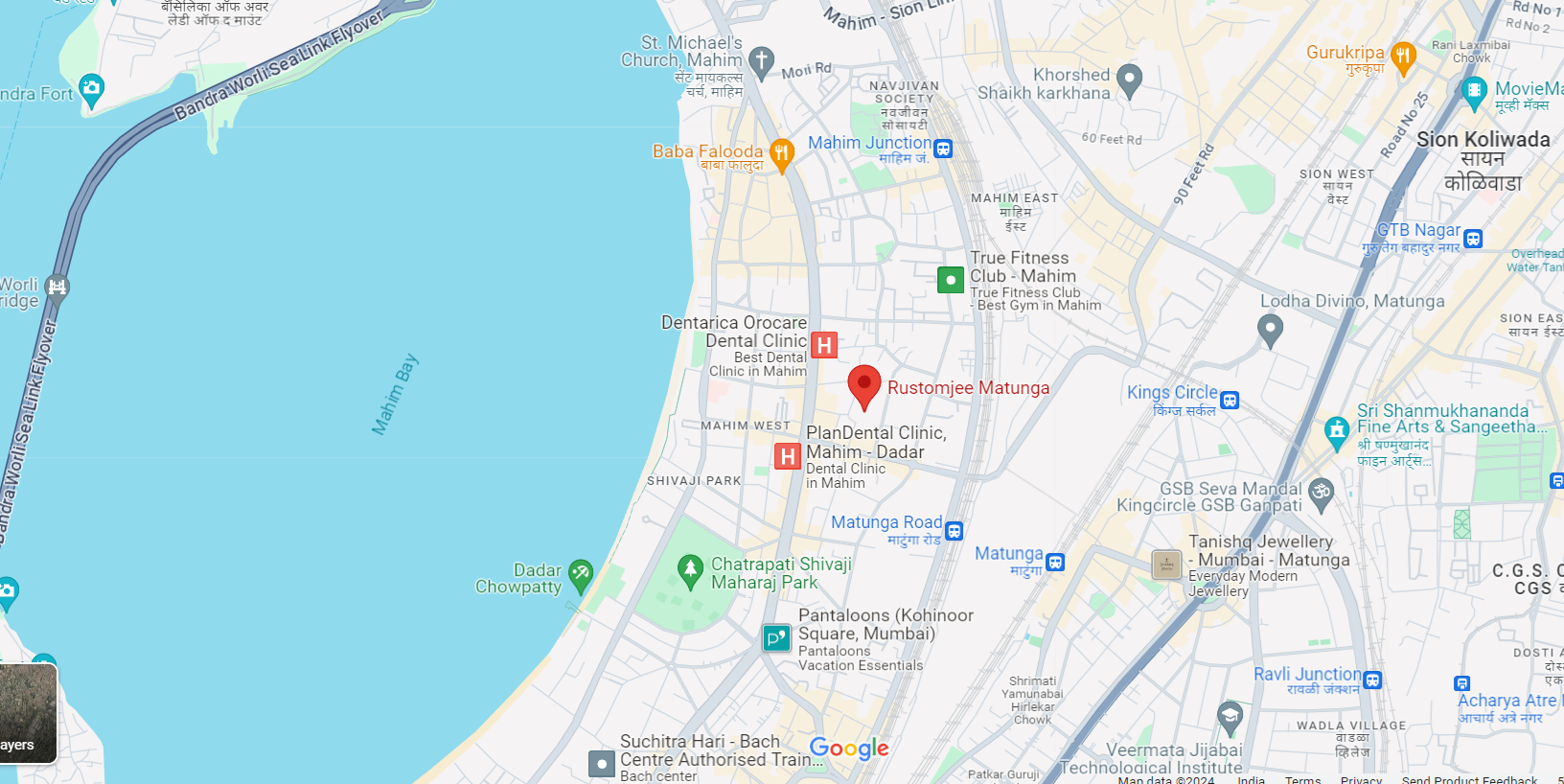 Rustomjee Mahim Location Map